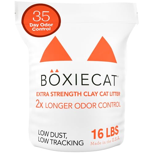 Boxie Extra Strength Cat Litter, 35-Day Odor Control, Clumping Clay, 16lb