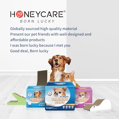 Honey Care All-Absorb, Small 17.5" x 23.5", 120 Count, Dog and Puppy Training Pads, Ultra Absorbent and Odor Eliminating, Leak-Proof 5-Layer Potty Training Pads with Quick-Dry Surface, Blue, A05