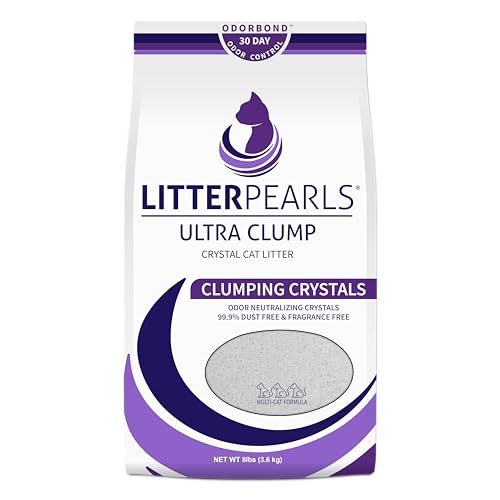 Litter Pearls Ultra Clump Unscented Crystal Clumping Cat Litter with Odorbond, 8 Pounds