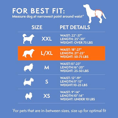 Simple Solution Disposable Dog Diapers for Female Dogs, True Fit, Absorbent, Leak Proof with Wetness Indicator, XL Puppy & Doggie Period Pad and Pee Diaper, for Large Pets, 18-27 Inch Waist, 12 Count