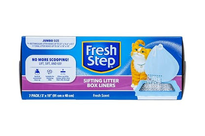 Fresh Step Sifting Litter Box Liners – Heavy-Duty Jumbo Cat Litter Sifting Bags for Quick and Easy Cleanup