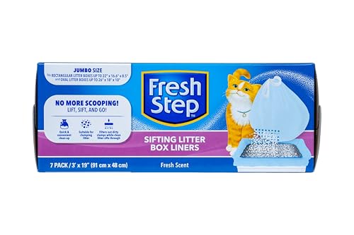 Fresh Step Sifting Litter Box Liners – Heavy-Duty Jumbo Cat Litter Sifting Bags for Quick and Easy Cleanup