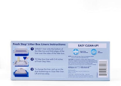 Fresh Step Drawstring Cat Litter Box Liners, Unscented, Size Large, 30" x 17" | Kitty Litter Bags - 7 Count - 36 Pack, Cat Litter Liners for All Cats to Keep Your Home Clean