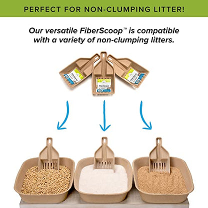 Kitty Sift FiberScoop Disposable Litter Scoop, Plastic-Free & Sustainable - Natural, One Size