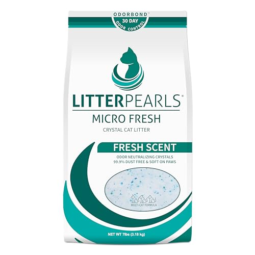 Litter Pearls Micro Fresh Scented Non-Clumping Crystal Cat Litter with Odorbond, 7 lb