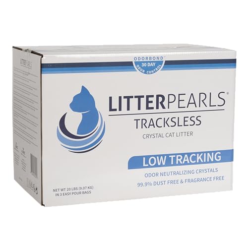 Litter Pearls Tracksless Unscented Non-Clumping Crystal Cat Litter with Odorbond, 20 Pounds