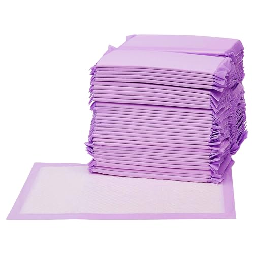 Amazon Basics Cat Litters Pee Pads, 40 Count, Universal Fit for Litter Box, Odor Control with Lemon Scent, Purple and White