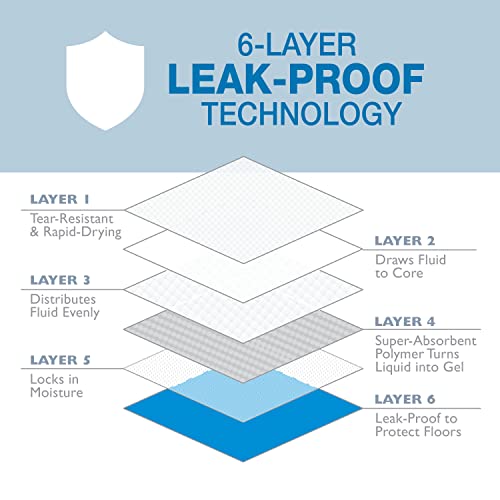 Four Paws Wee-Wee Superior Performance XL Pee Pads for Extra Large Dogs, Leak-Proof Floor Protection Dog & Puppy Quilted Potty Training Pads, Unscented, 28" x 34" (75 Count)