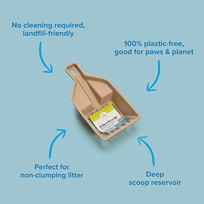 Kitty Sift FiberScoop Disposable Litter Scoop, Plastic-Free & Sustainable - Natural, One Size