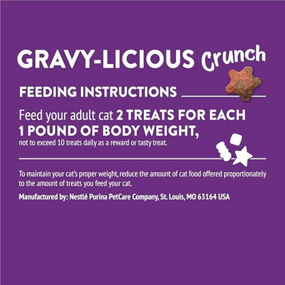 Purina Friskies Cat Treats, Party Mix Gravy-licious Crunch Turkey and Gravy Flavors - (Pack of 6) 6 oz. Pouches