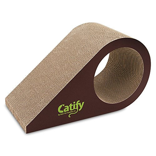 Best Pet Supplies Corrugated Cardboard Cat Scratcher Refill Pads, Lounger, and Fun Interactive Scratching Boards, Claw Safe, Durable, Natural Recycled Materials, Supports Active Play - Droplet