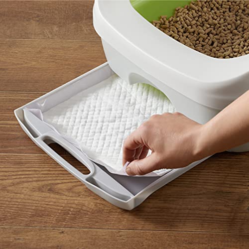 Amazon Basics Cat Pee Pads, 80 Count, Universal Fit for Litter Box, Odor Control with Lemon Scent, White/Purple