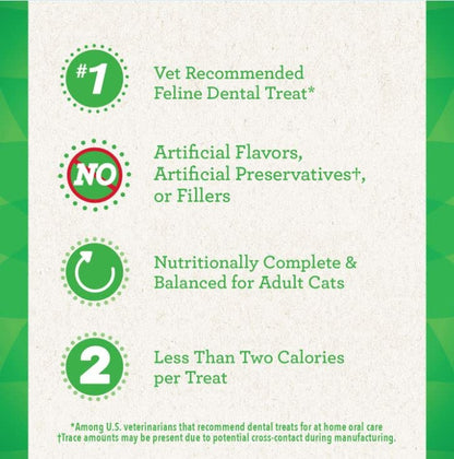 Greenies Feline Adult Dental Cat Treats, Tempting Tuna Flavor, 9.75 oz. Tub