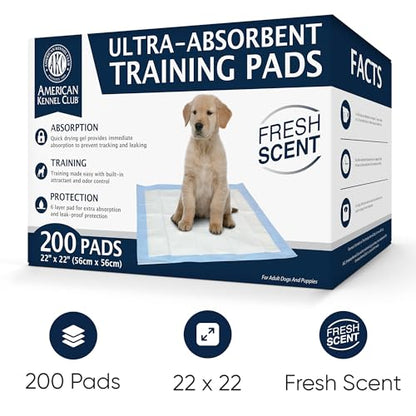 AKC Ultra Absorbent Scented Dog Training Pads (200 Count) - Fresh Scent