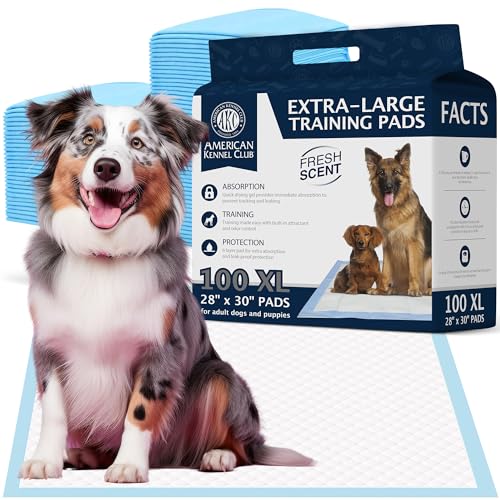 American Kennel Club Scented Puppy Training Pads with Ultra Absorbent Quick Dry Gel – 28 x 30 Pee Pads for Dogs - Fresh Scented - 100 Count