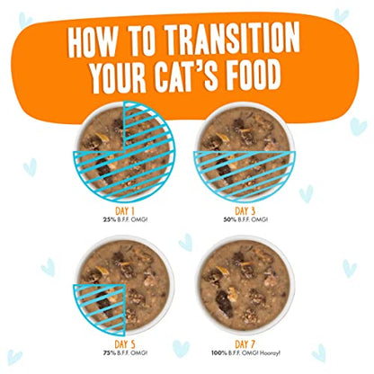 Weruva B.F.F. OMG - Best Feline Friend Oh My Gravy!, Purr-FECT Plannin'! with Chicken, Turkey & Salmon in Gravy Cat Food, 2.8oz Pouch (Pack of 12)