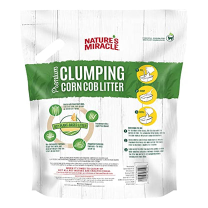 Nature’s Miracle Premium Clumping Corn Cob Litter, 10 Pounds, Made With Real Corn Cob For Fast-Clumping Litter For Multi-Cat Households