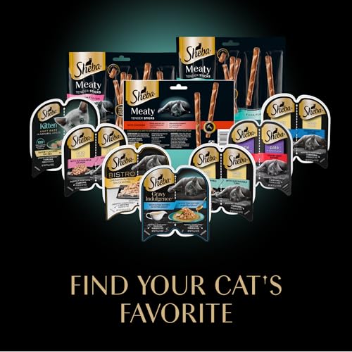 Sheba Meaty Tender Sticks Soft Cat Treats with Chicken, Tuna Flavor, and Salmon Flavor, 0.14 oz., 70 Count