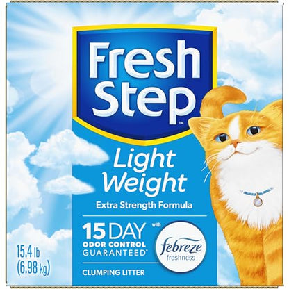 Fresh Step Light Weight Clumping Litter, Extra Strength Formula With Febreze Freshness, 15.4 lb. Box