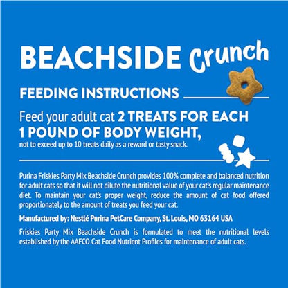 Purina Friskies Cat Treats, Party Mix Beachside Crunch - (Pack of 6) 6 oz. Pouches