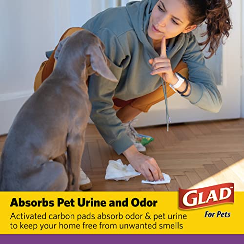 Glad for Pets JUMBO-SIZE Charcoal Puppy Pads, All-in-One | Black Training Pads That ABSORB & Neutralize Urine Instantly | New & Improved Quality Puppy Pee Pads, 30 Count - 6 Pack