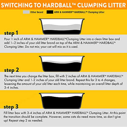 ARM & HAMMER Hardball Lightweight Platinum Multi-Cat Clumping Litter, Easy No-Mess Scooping, Garden Bloom Scent, 16.5 lbs