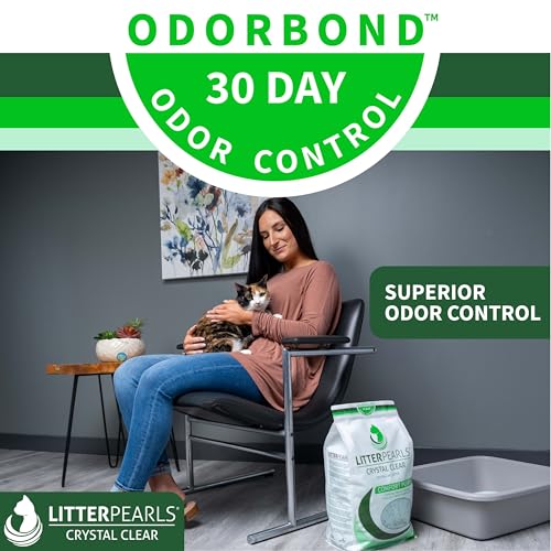 Litter Pearls Crystal Clear Unscented Non-Clumping Crystal Cat Litter with Odorbond, 7 lb