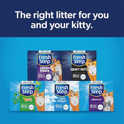 Fresh Step Outstretch Advanced Long Lasting Clumping Litter Simply Unscented, Activated Charcoal Litter Lasts 50% Longer, 32 lbs. (2 x 16 lb. Box)