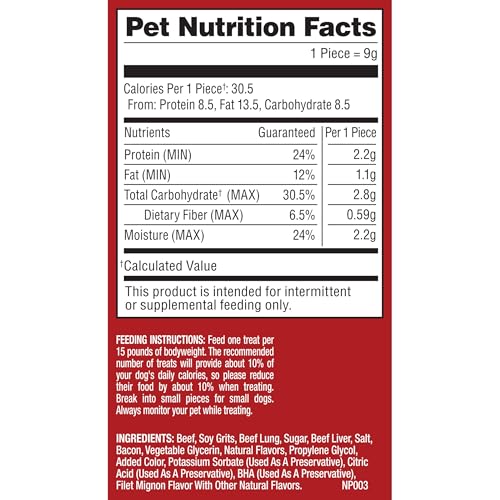 Pup-Peroni Filet Mignon & Bacon Flavor Dog Treats, 5.6 Ounce (Pack of 8)