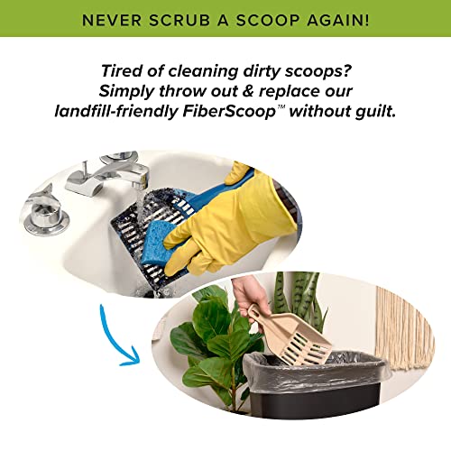 Kitty Sift FiberScoop Disposable Litter Scoop, Plastic-Free & Sustainable - Natural, One Size