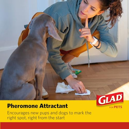 Glad for Pets Activated Carbon Puppy Training Pads with Anti-Microbial Technology, 23"x23" 100ct | Ultra Absorbent, Odor Control, Heavy Duty Puppy Potty Training Pads