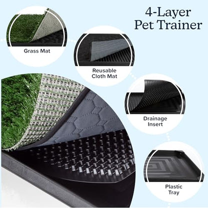 Pee Pads for Dogs - Set of Three 30x20-Inch Replacement Turf Grass Mats for Potty Training - Dog Housebreaking Supplies for Medium Pets by PETMAKER