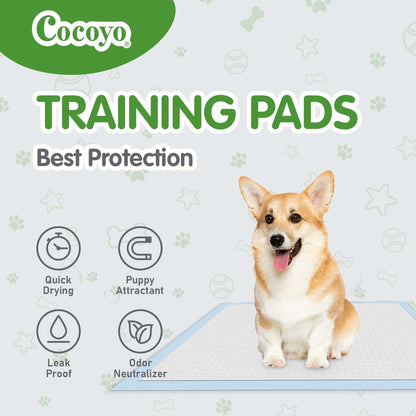 COCOYO Earth Friendly Bamboo Training Pads | Eco Friendly Puppy Pads for All Dogs | 100 Super Absorbent Puppy Training Pads, Deodorizing Dog Training Pads for Pets