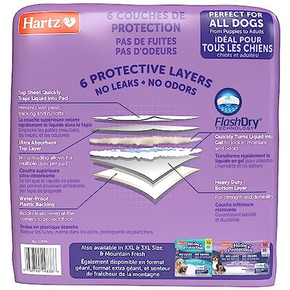 Hartz Home Protection Lavender Scented Dog Pads, 50 count, Super Absorbent & Won't Leak, Odor Eliminating