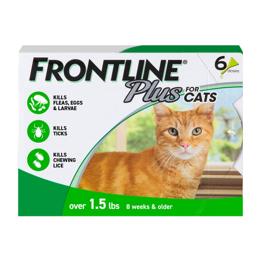 FRONTLINE Plus Flea and Tick Treatment for Cats Over 1.5 lbs. 6 Treatments