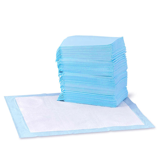 Amazon Basics Dog and Puppy Pee Pads with Leak-Proof Quick-Dry Design for Potty Training, Standard Absorbency, Regular Size, 22 x 22 Inches, Pack of 150, Blue & White - topratednest