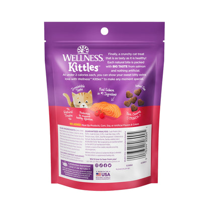 Wellness Kittles Natural Grain Free Salmon & Cranberries Cat Treats, 6 oz, Bag
