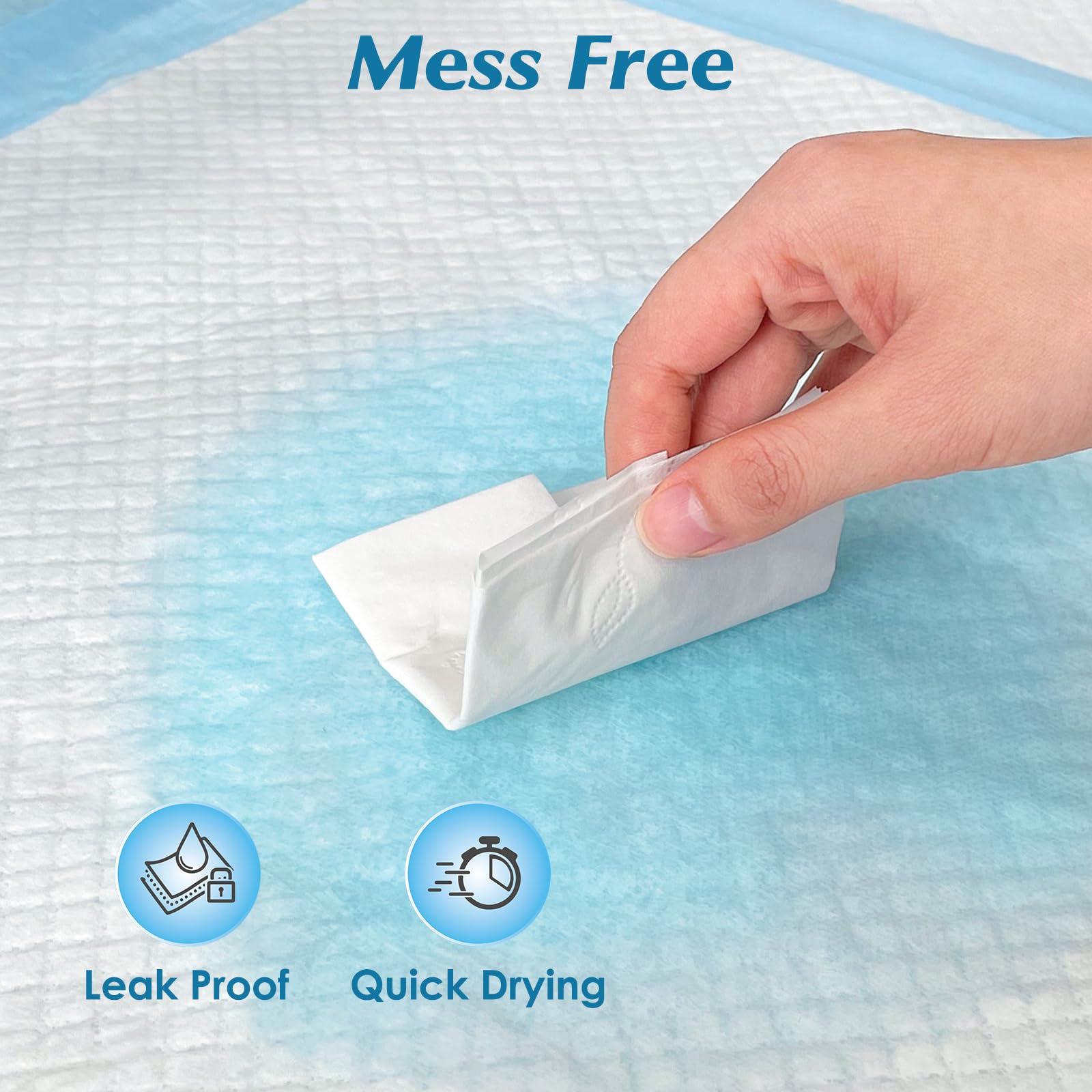 50 Count Super Absorbency Disposable Underpads, Leakproof Quick Drying Disposable Pads for Baby, Puppy and Adults, Disposable Changing Pads for Baby, Disposable Diaper Changing Pads, 17” x 13” - topratednest