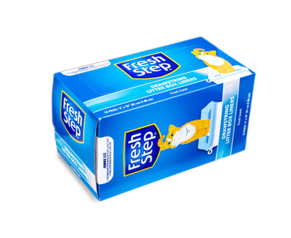Fresh Step Drawstring Cat Litter Box Liners, Fresh Scent, Size Jumbo, 36" x 19" | Kitty Litter Bags - 15 Count - Cat Litter Liners for Rectangle or Oval Large Litterboxes