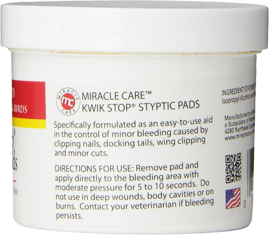Miracle Care Kwik Stop Styptic Powder, Gel Swabs, Pads for All Your Pets - Dogs, Cats, and Birds; Fast-Acting Blood Stop 0.5 oz Powder, 3 Count Gel Swabs, 90 Count Pads