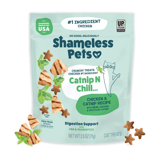 Shameless Pets Digestive Health Catnip Chicken Crunchy Cat Treats