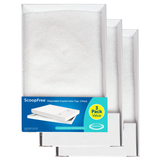 PetSafe ScoopFree Crystal Cat Litter & Refill Tray, Fragrance Free, 4.3 Lb Bag with Each Tray, Pack of 3