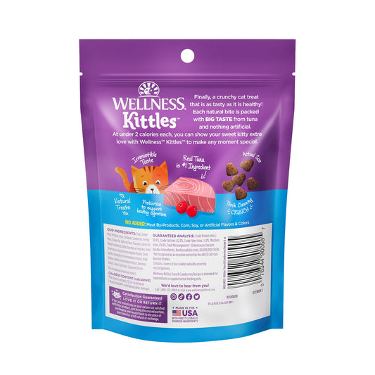 Wellness Kittles Natural Grain Free Cat Treats, Tuna & Cranberries, 6-Ounce Bag (Pack of 2)