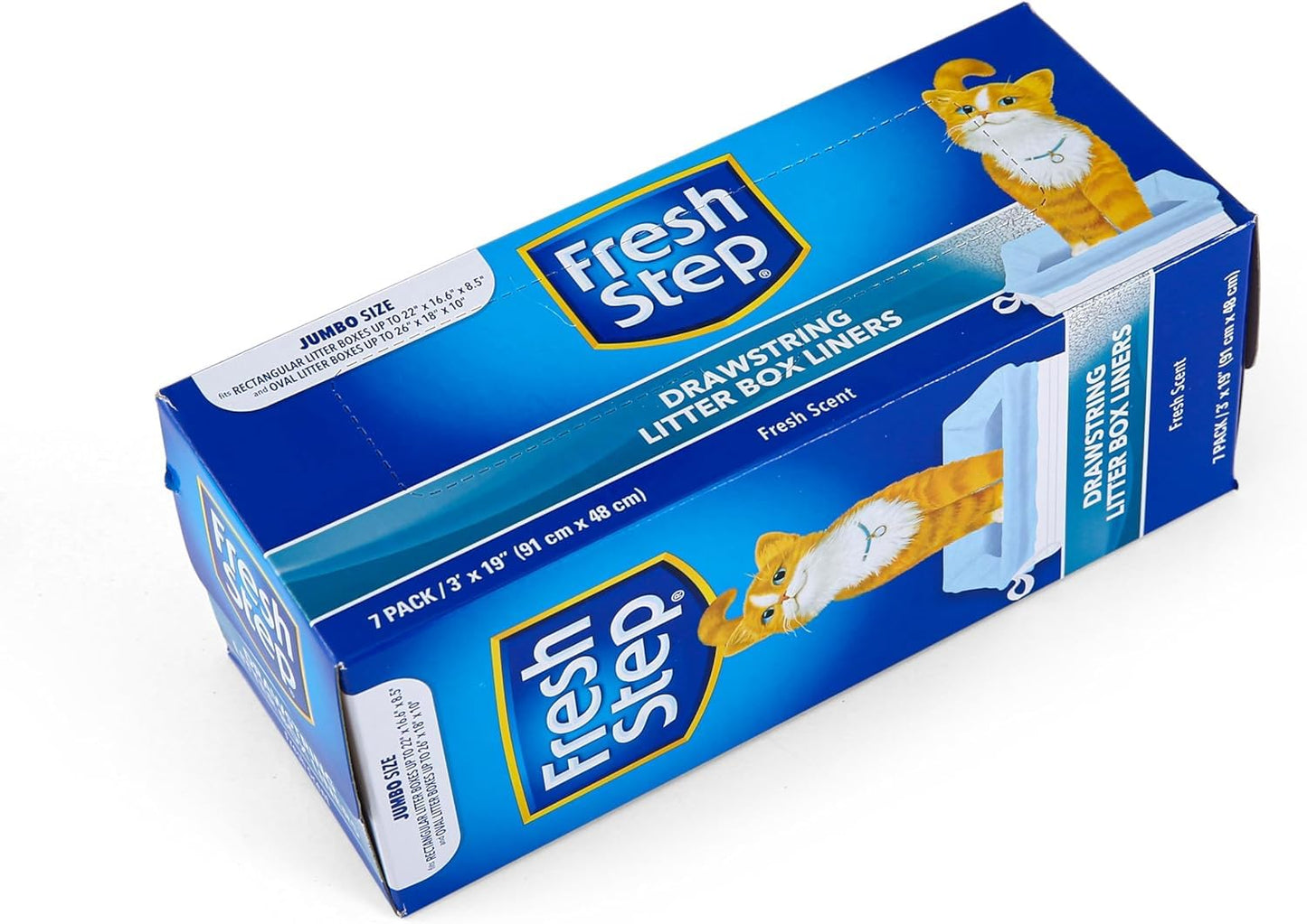 Fresh Step Drawstring Large Litter Box Liners | Heavy Duty Liners for Cat Litter Box | Scented & Unscented Available | Quick & Easy Cleanup, Scented, Jumbo - 4 Pack