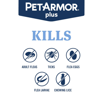 PetArmor Plus Flea and Tick Prevention for Cats, Cat Flea and Tick Treatment, 3 Doses, Waterproof Topical, Fast Acting, Cats Over 1.5 lbs