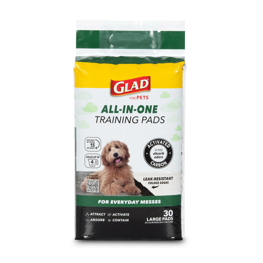 Glad for Pets Black Charcoal Puppy Pads | Puppy Potty Training Pads That ABSORB & NEUTRALIZE Urine Instantly | New & Improved Quality Dog Training Pads, 30 count