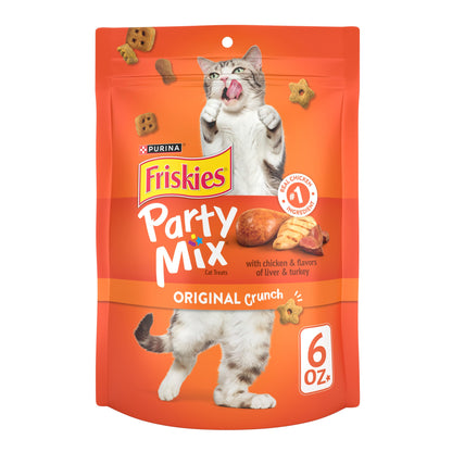 Purina Friskies Cat Treats, Party Mix Original Crunch - (Pack of 6) 6 oz. Pouches