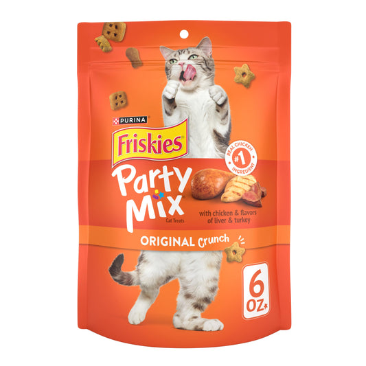 Purina Friskies Cat Treats, Party Mix Original Crunch - (Pack of 6) 6 oz. Pouches
