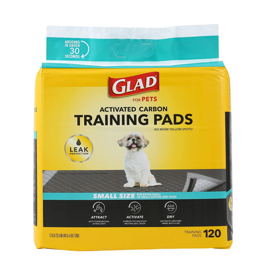 Glad for Pets Black Charcoal Puppy Pads - Super Absorbent Disposable Dog Pee Pads, Potty Training Pads, and Pet Supplies - Grey Dog Pee Pads for Crate Training and Indoor Use 17.5" x 23.5" - 120 Count