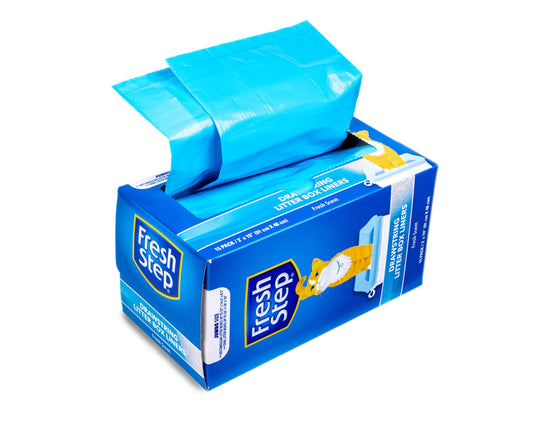 Fresh Step Drawstring Cat Litter Box Liners, Fresh Scent, Size Jumbo, 36" x 19" | Kitty Litter Bags - 15 Count - Cat Litter Liners for Rectangle or Oval Large Litterboxes